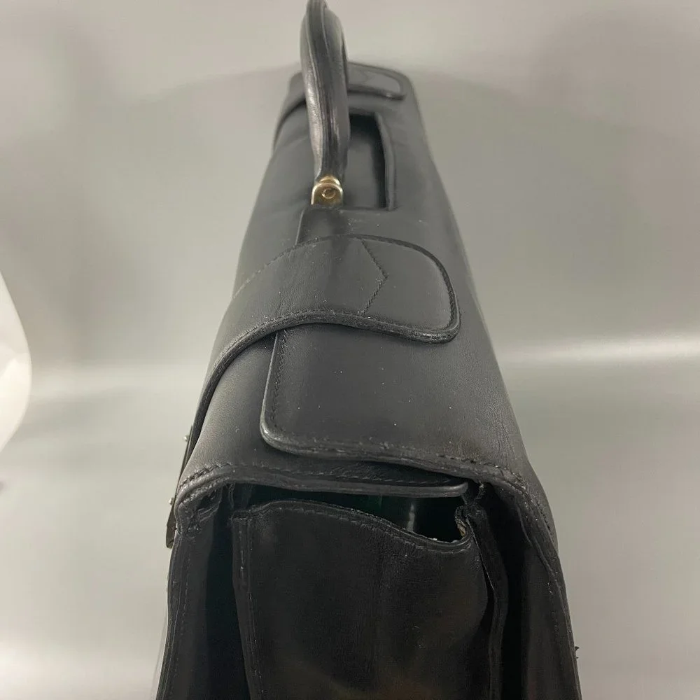 💯% Authentic GUCCI Vintage 50's-60's Men's Black Leather Doctor Bag/Briefcase
